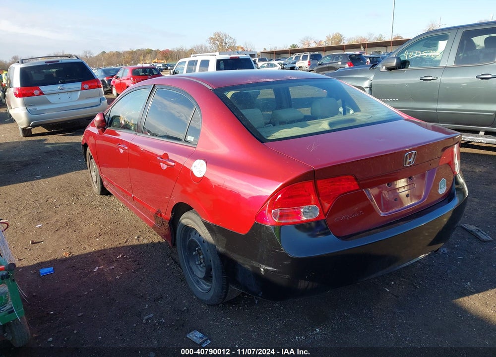 2008 HONDA CIVIC LX VIN: 2HGFA16598H536955