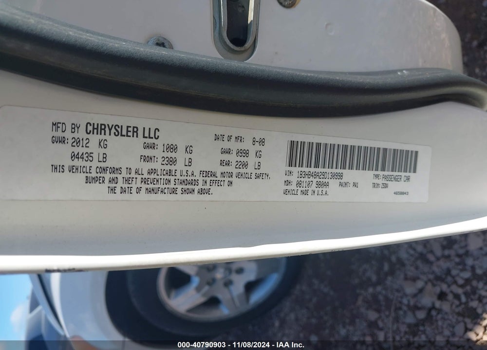2009 DODGE CALIBER SXT VIN: 1B3HB48A29D130998