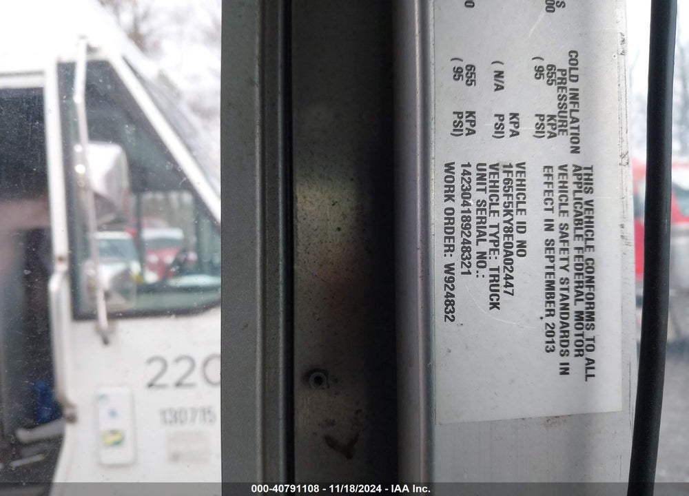2014 FORD F-59 COMMERCIAL STRIPPED VIN: 1F65F5KY8E0A02447