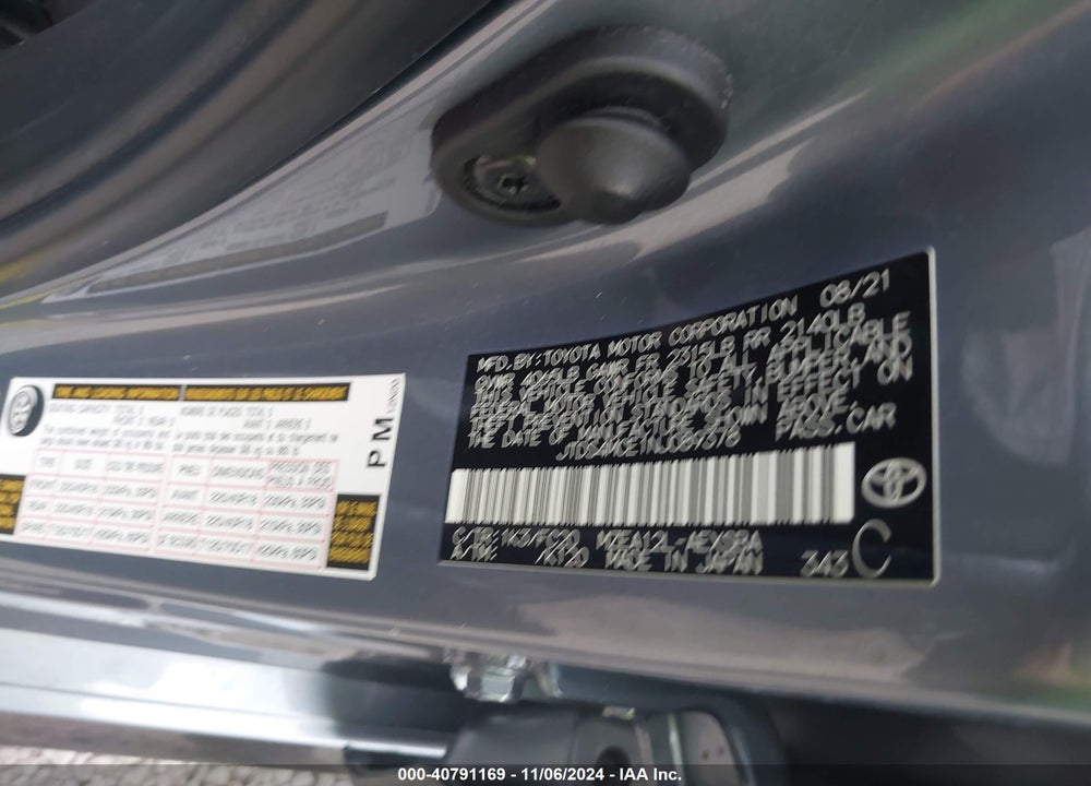 2022 TOYOTA COROLLA VIN: JTDS4MCE1NJ089378