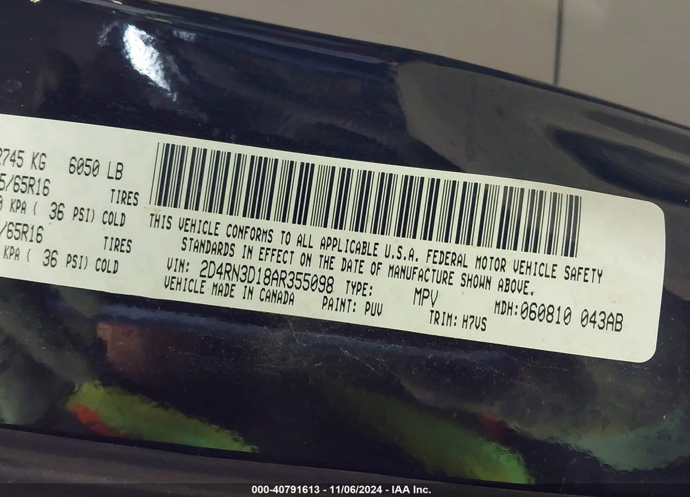2010 DODGE GRAND CARAVAN HERO VIN: 2D4RN3D18AR355098