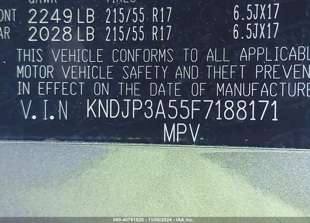 2015 KIA SOUL VIN: KNDJP3A55F7188171