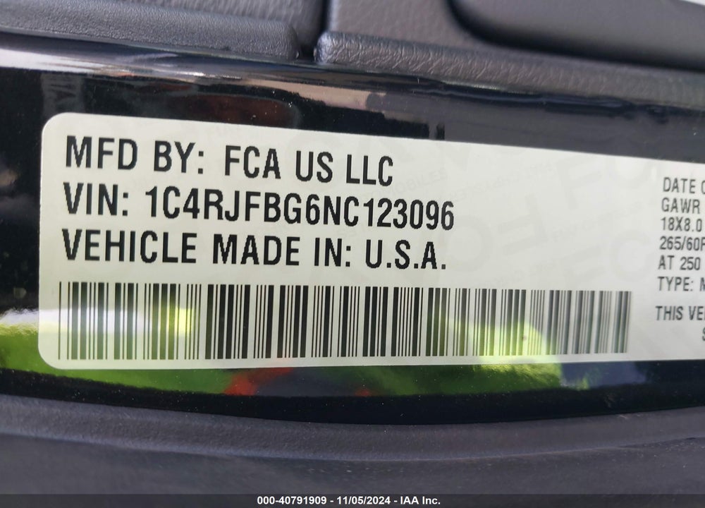 2022 JEEP GRAND CHEROKEE WK LIMITED 4X4 VIN: 1C4RJFBG6NC123096