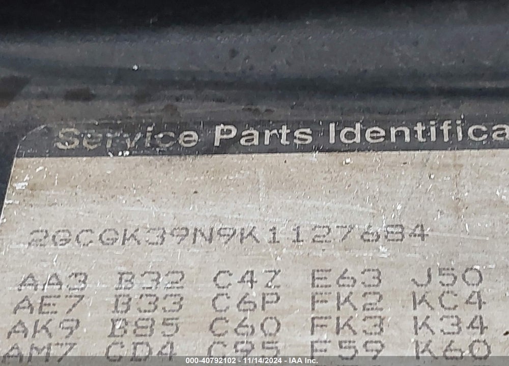 1989 CHEVROLET GMT-400 K3500 VIN: 2GCGK39N9K1127684