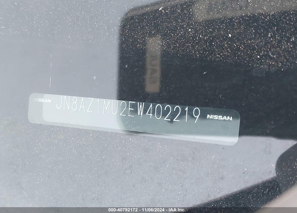 2014 NISSAN MURANO S VIN: JN8AZ1MU2EW402219