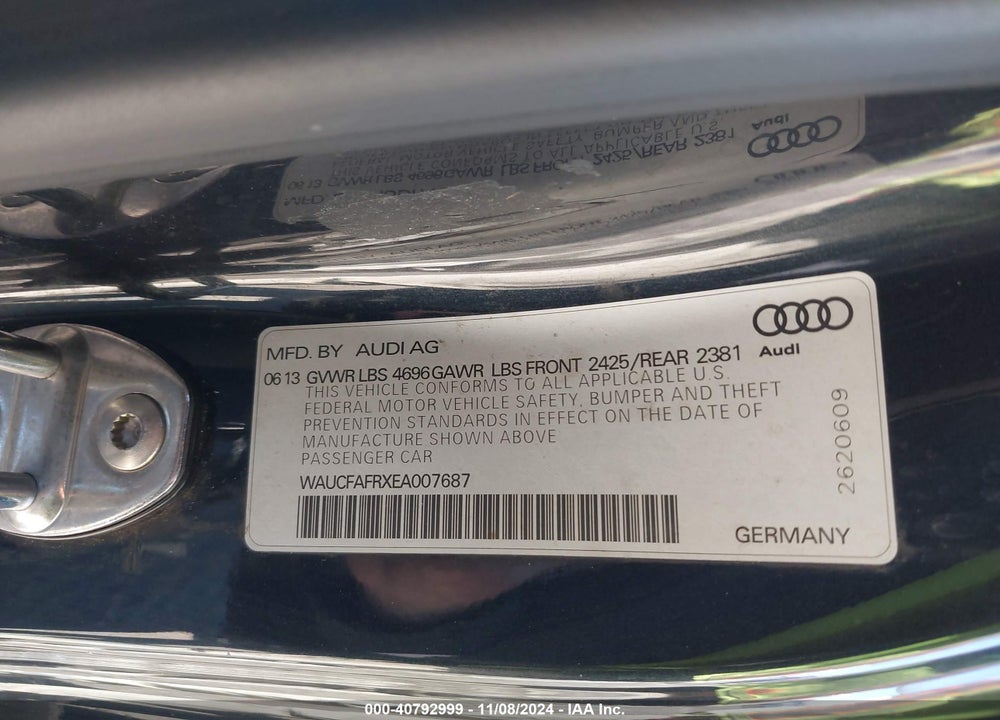 2014 AUDI A5 2.0T PREMIUM VIN: WAUCFAFRXEA007687