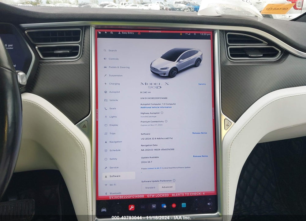 2016 TESLA MODEL X 60D/70D/75D/90D/P100D VIN: 5YJXCBE22GF014988