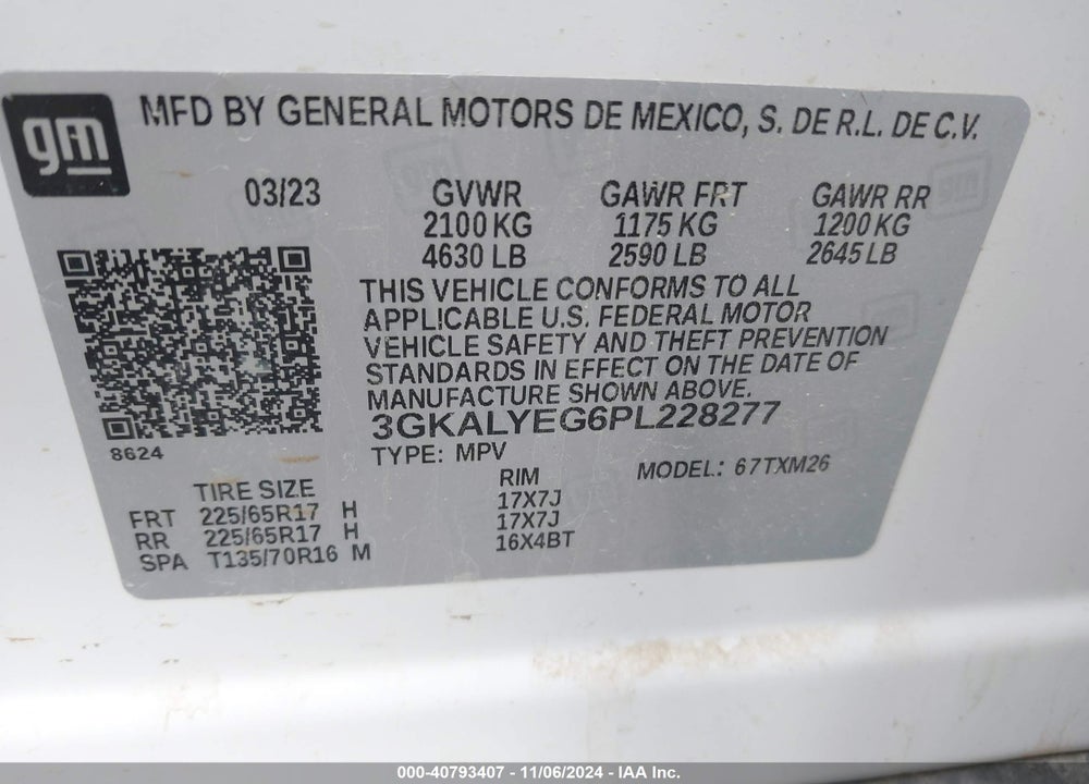 2023 GMC TERRAIN VIN: 3GKALYEG6PL228277