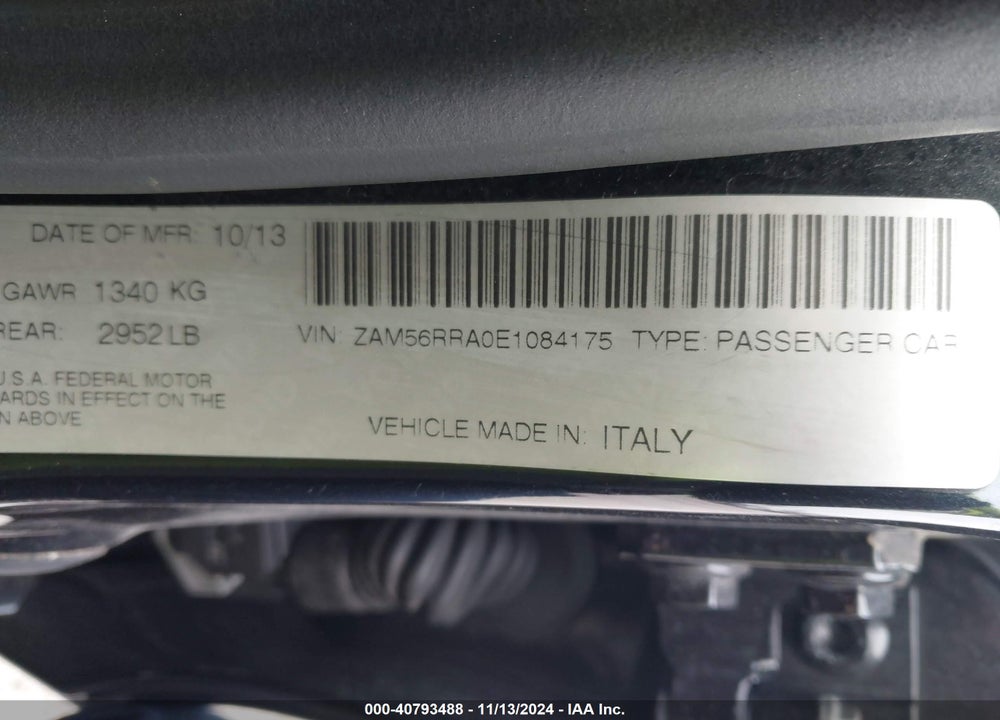 2014 MASERATI QUATTROPORTE VIN: ZAM56RRA0E1084175