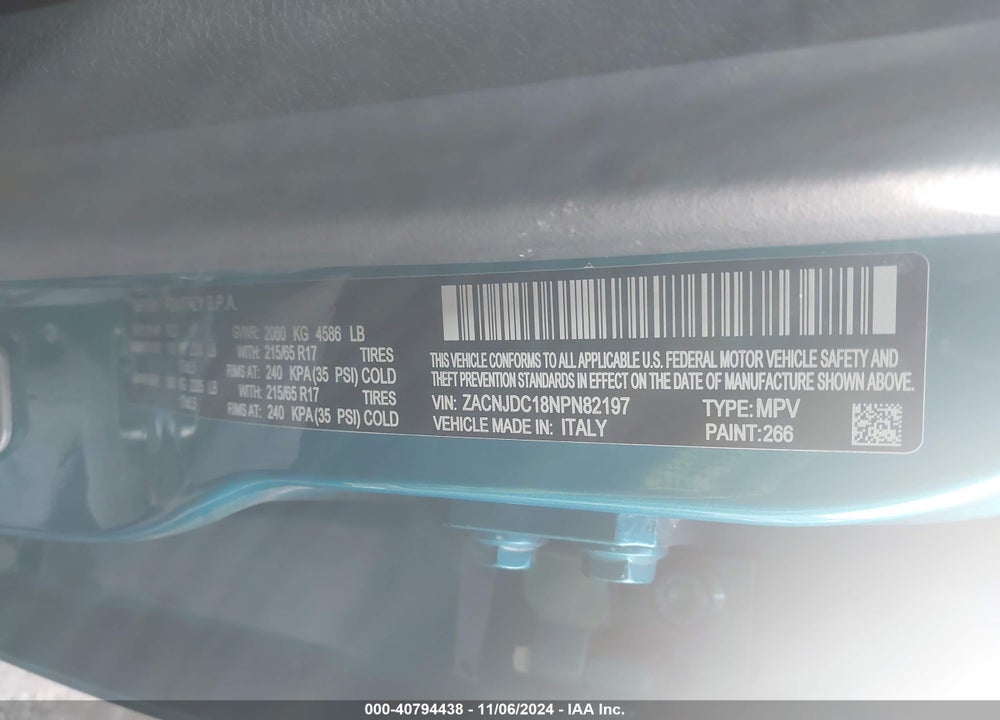 2022 JEEP RENEGADE TRAILHAWK 4X4 VIN: ZACNJDC18NPN82197
