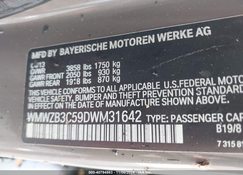 2013 MINI COUNTRYMAN COOPER VIN: WMWZB3C59DWM31642