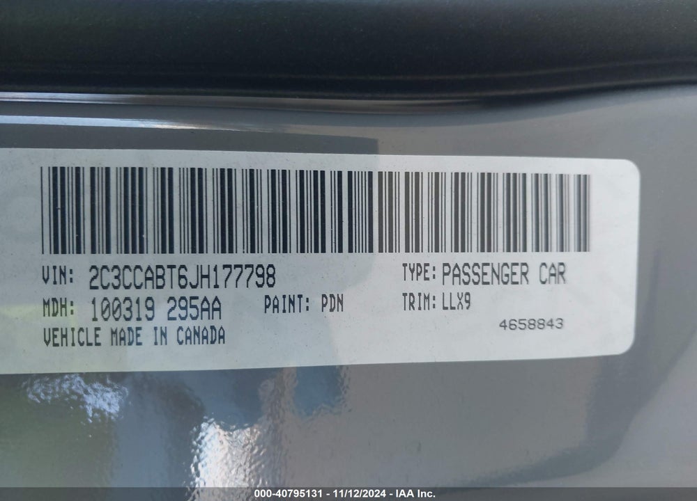 2018 CHRYSLER 300 300S VIN: 2C3CCABT6JH177798