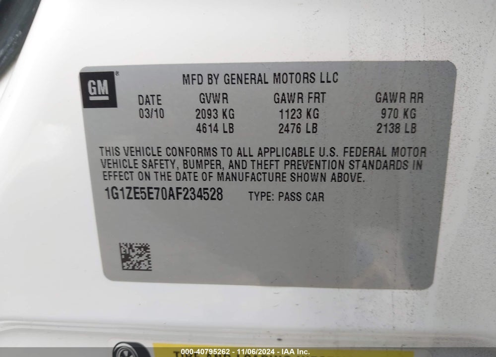 2010 CHEVROLET MALIBU LTZ VIN: 1G1ZE5E70AF234528