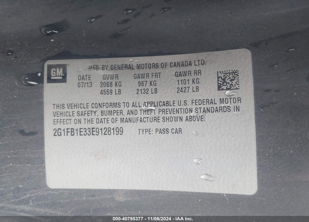 2014 CHEVROLET CAMARO 1LT VIN: 2G1FB1E33E9128199