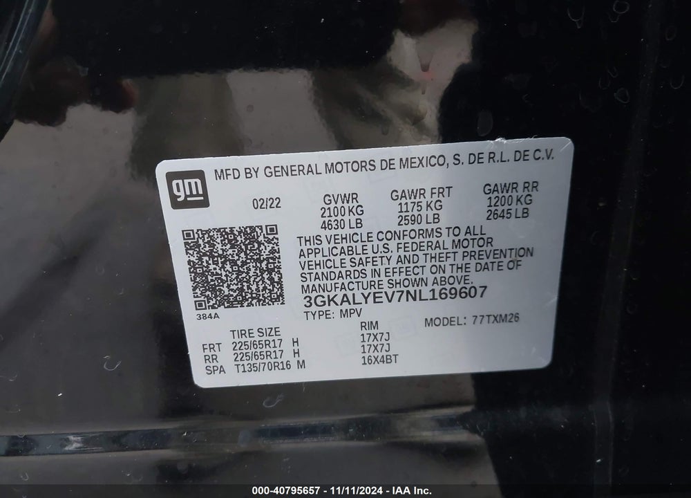 2022 GMC TERRAIN AWD AT4 VIN: 3GKALYEV7NL169607