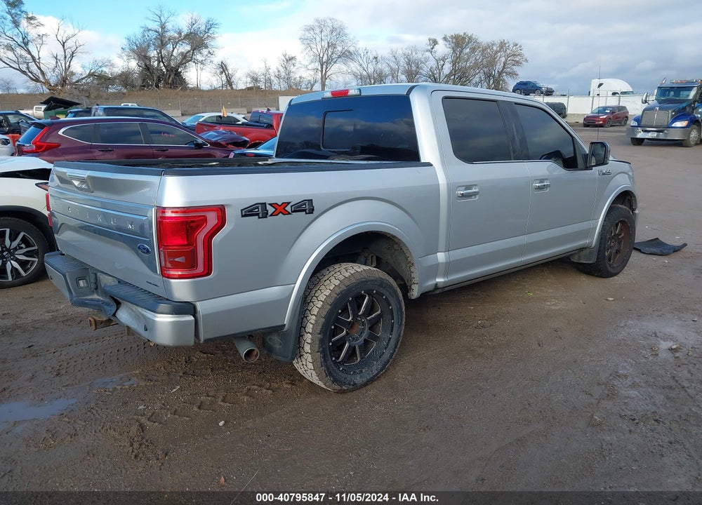 2016 FORD F-150 PLATINUM VIN: 1FTEW1EF4GFA72298