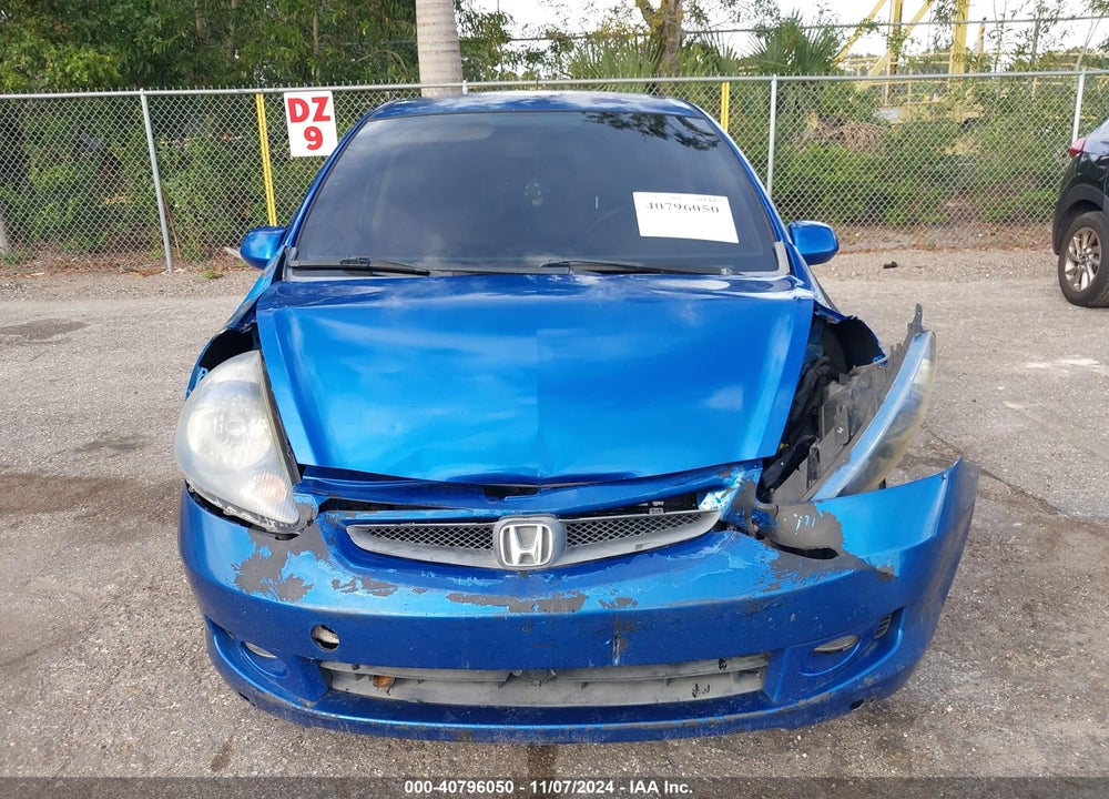2007 HONDA FIT SPORT VIN: JHMGD37607S054149