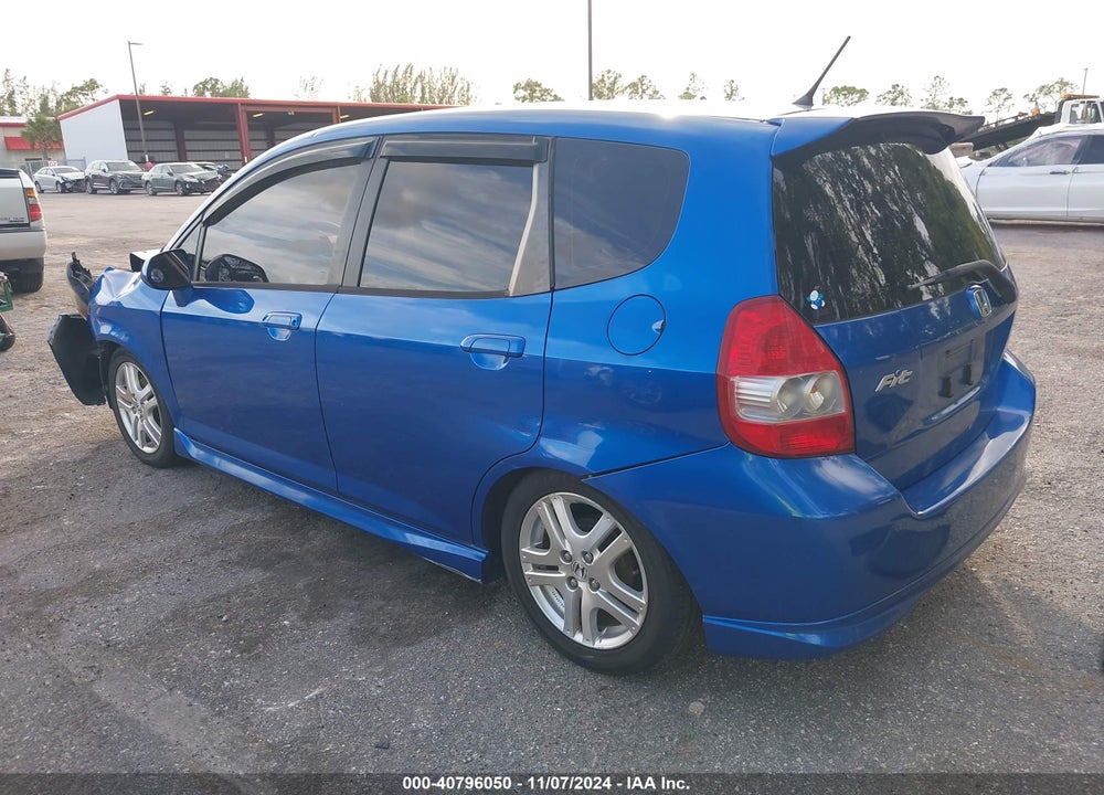 2007 HONDA FIT SPORT VIN: JHMGD37607S054149