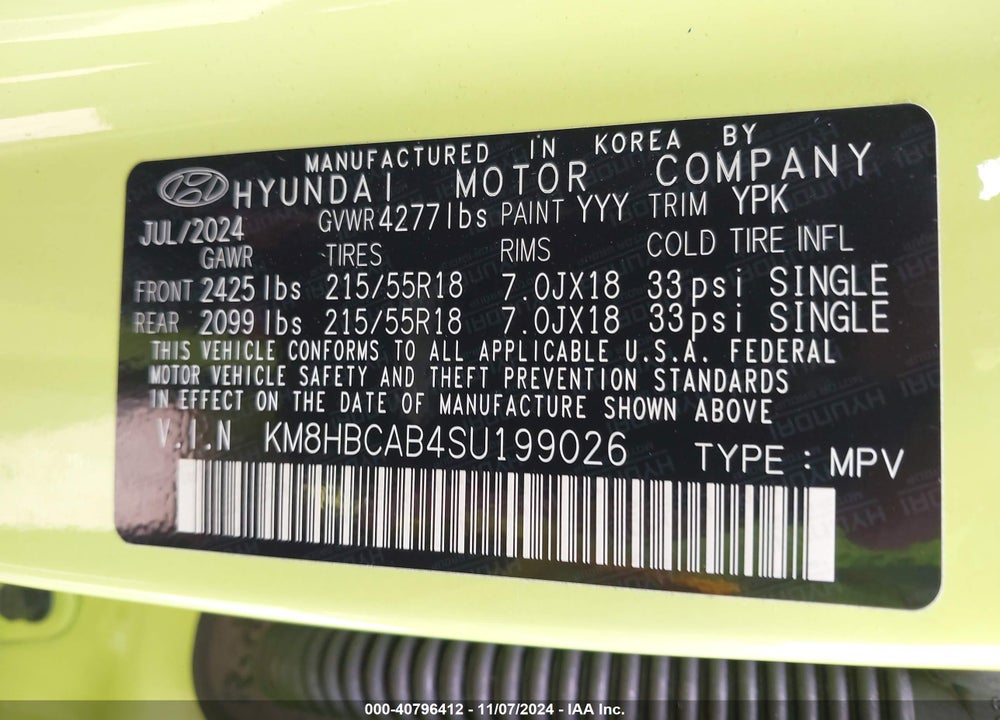 2025 HYUNDAI KONA SEL VIN: KM8HBCAB4SU199026