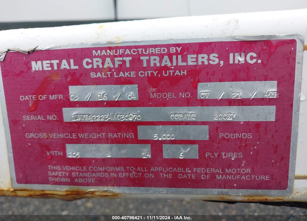 2004 OTHER --- VIN: 13WE022234A030870