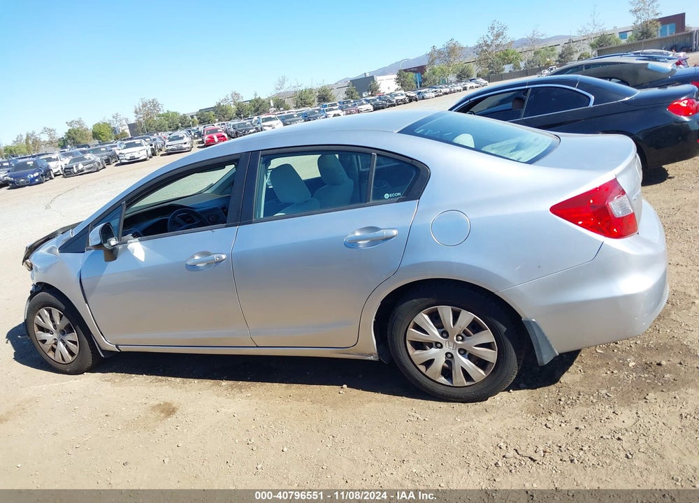 2012 HONDA CIVIC LX VIN: 19XFB2F59CE350399