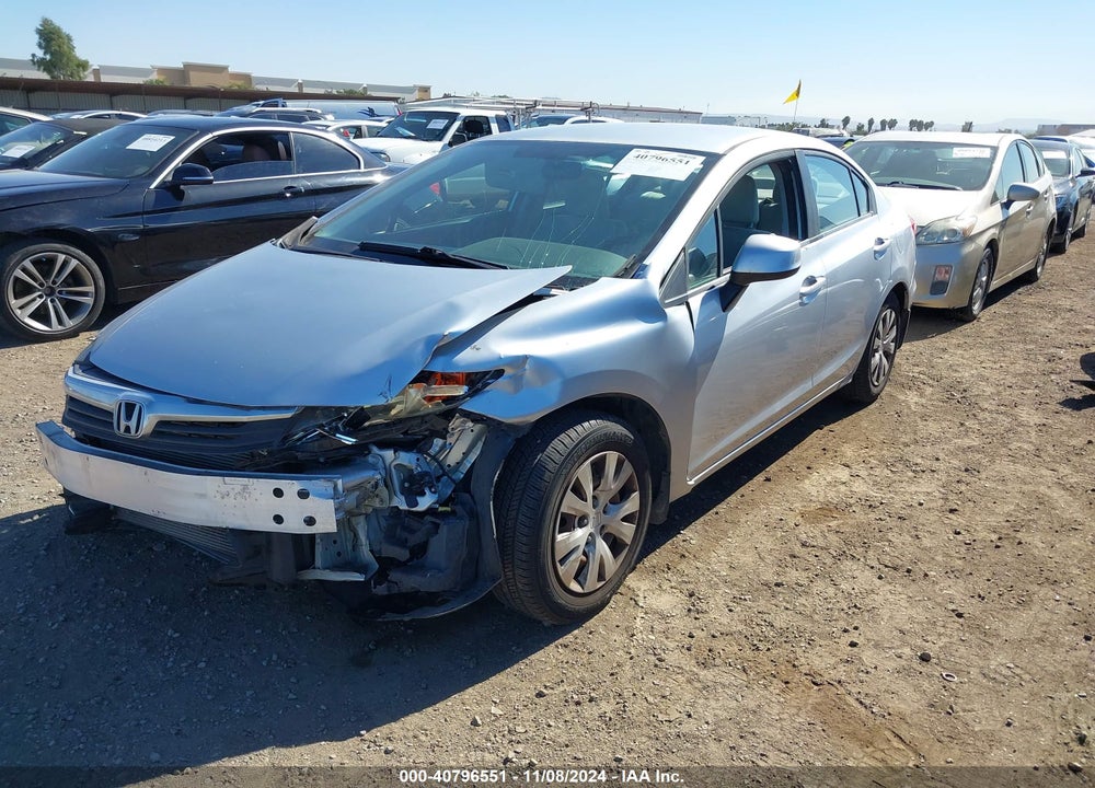 2012 HONDA CIVIC LX VIN: 19XFB2F59CE350399