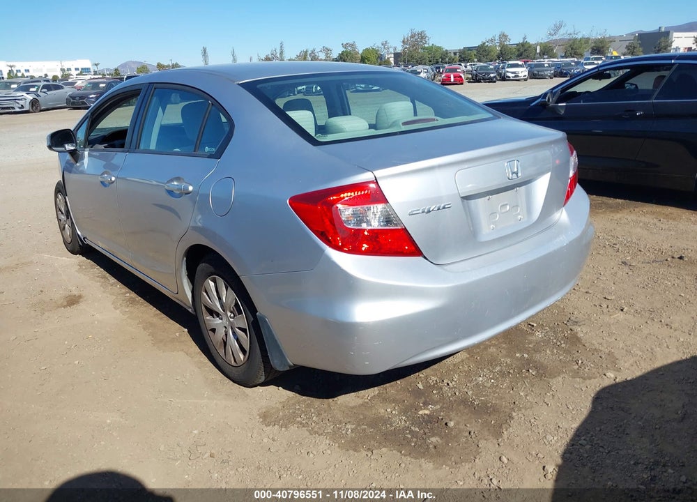 2012 HONDA CIVIC LX VIN: 19XFB2F59CE350399