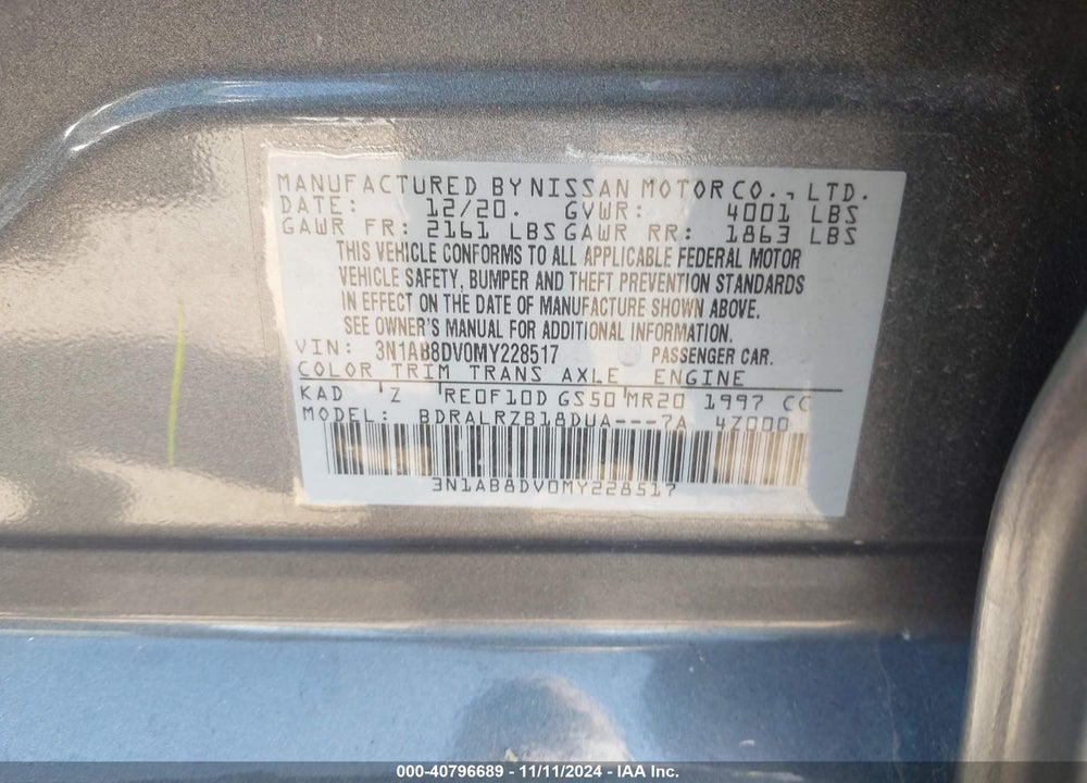 2021 NISSAN SENTRA SR XTRONIC CVT VIN: 3N1AB8DV0MY228517