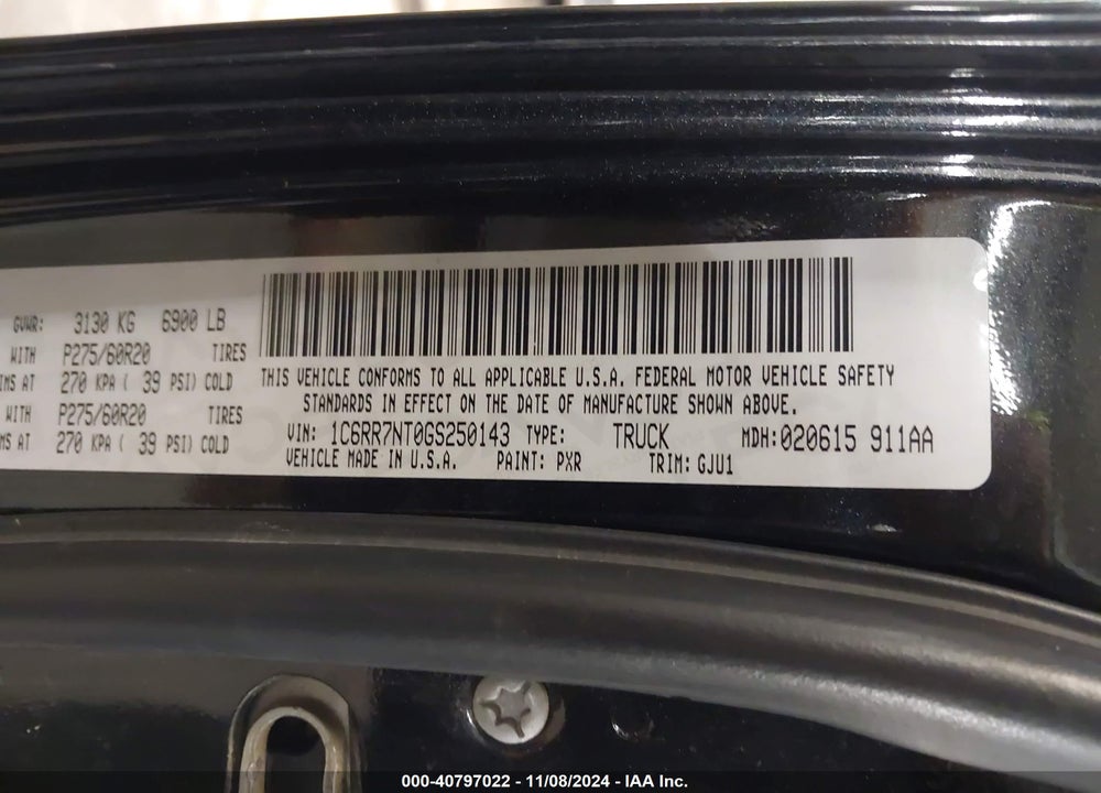 2016 RAM 1500 VIN: 1C6RR7NT0GS250143