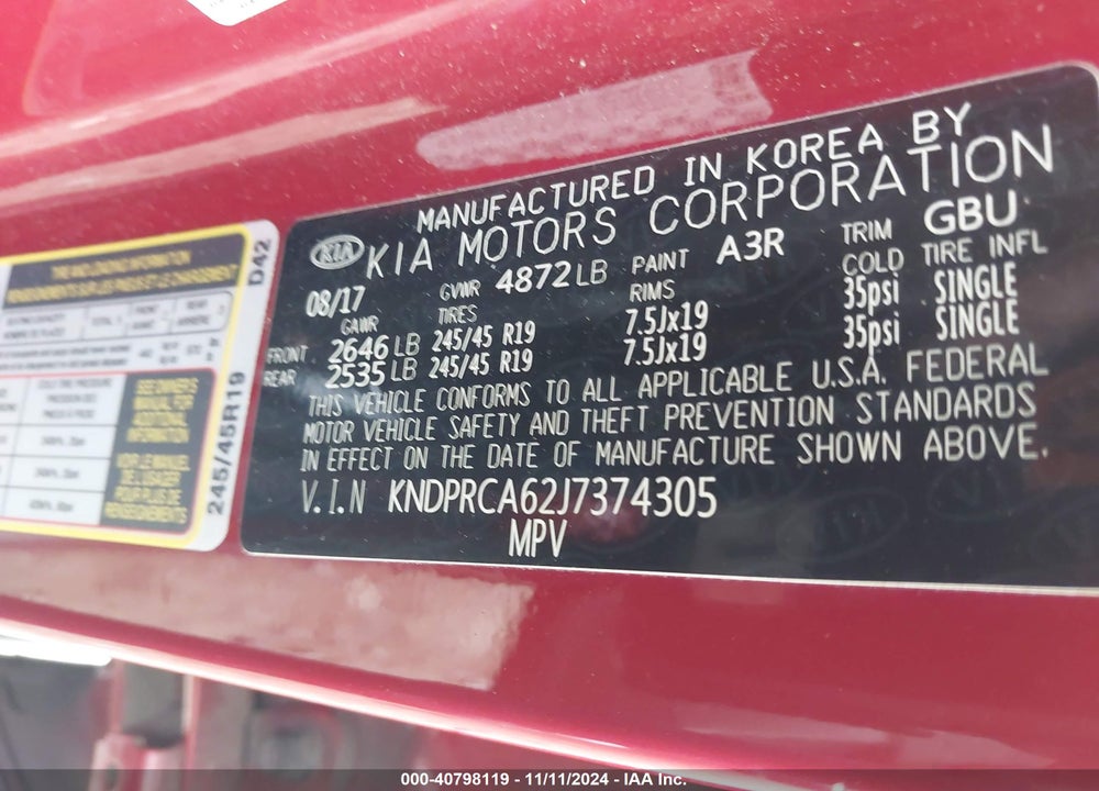 2018 KIA SPORTAGE SX TURBO VIN: KNDPRCA62J7374305