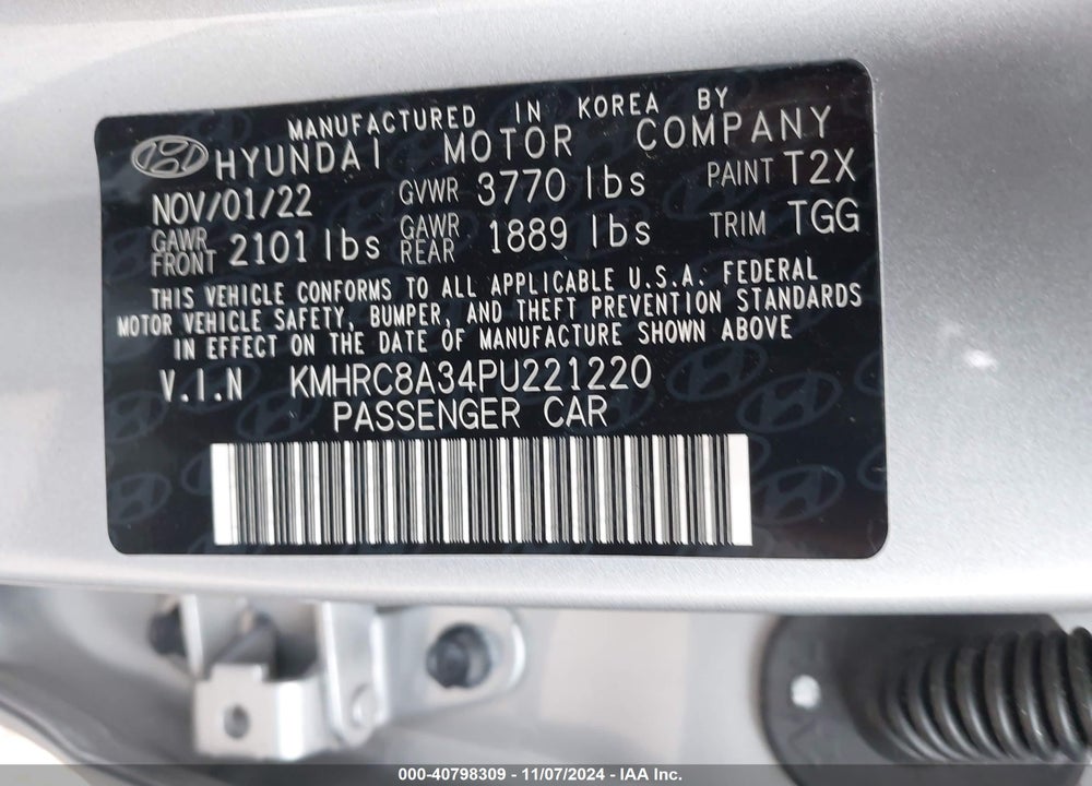 2023 HYUNDAI VENUE SEL VIN: KMHRC8A34PU221220