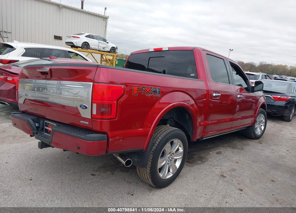 2018 FORD F-150 PLATINUM VIN: 1FTEW1EG4JFC11720