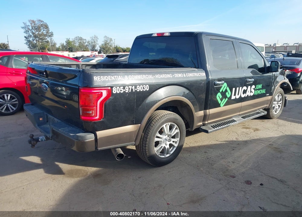 2015 FORD F-150 LARIAT VIN: 1FTEW1CP5FKE28274