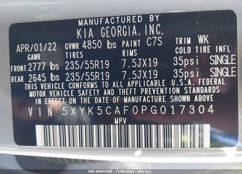 2023 KIA SPORTAGE SX PRESTIGE VIN: 5XYK5CAF0PG017304