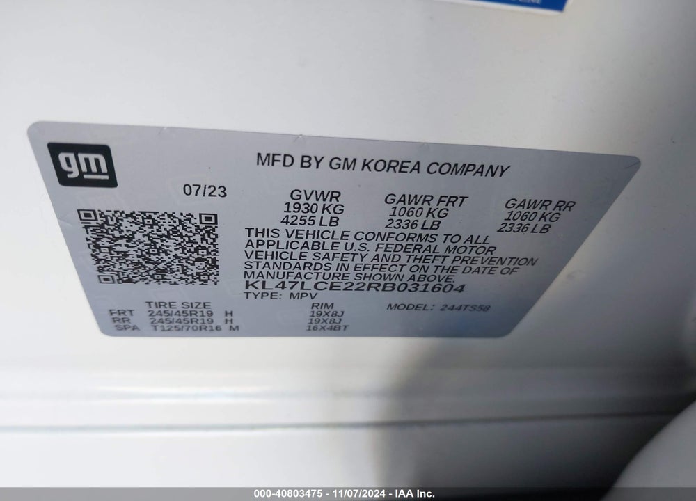 2024 BUICK ENVISTA AVENIR FWD VIN: KL47LCE22RB031604