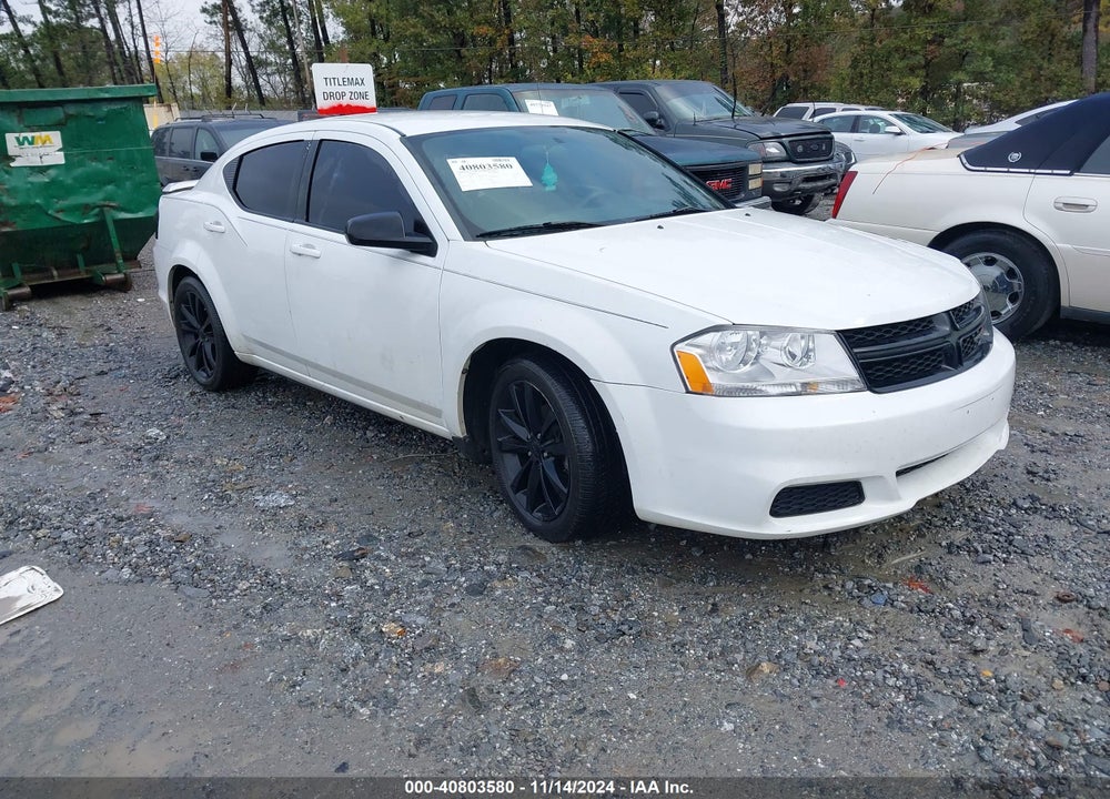 2013 DODGE AVENGER SE V6 VIN: 1C3CDZAG5DN751092