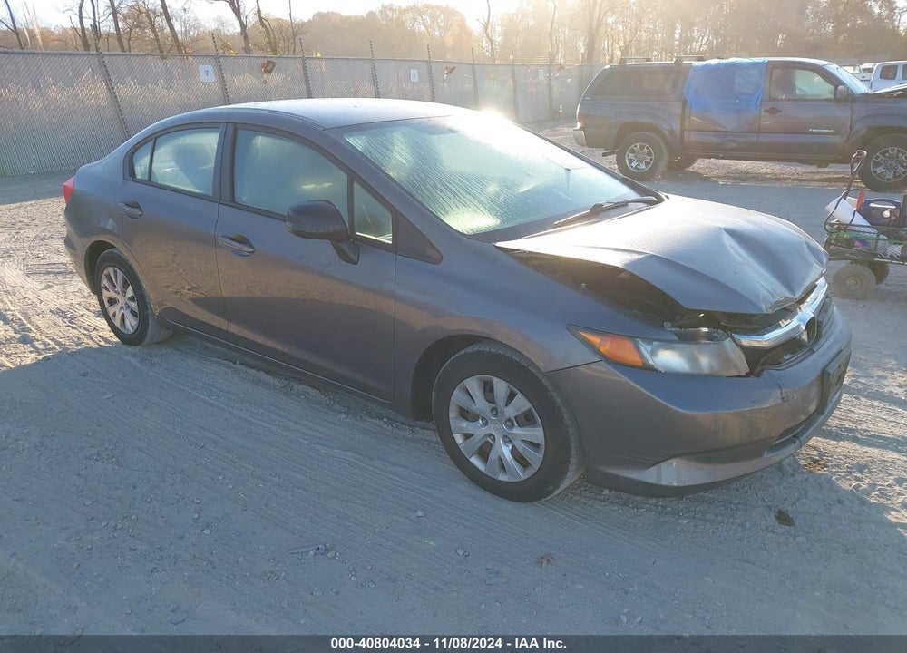 2012 HONDA CIVIC LX VIN: 19XFB2F56CE378144