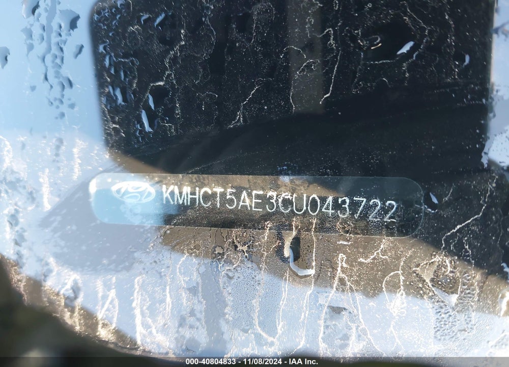 2012 HYUNDAI ACCENT VIN: KMHCT5AE3CU043722
