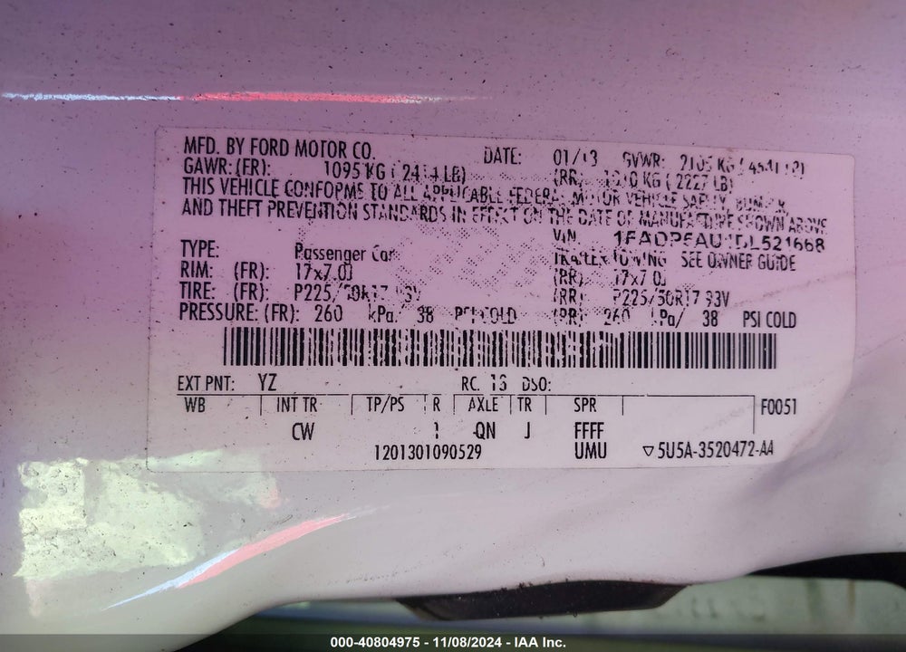 2013 FORD C-MAX HYBRID SE VIN: 1FADP5AU1DL521668
