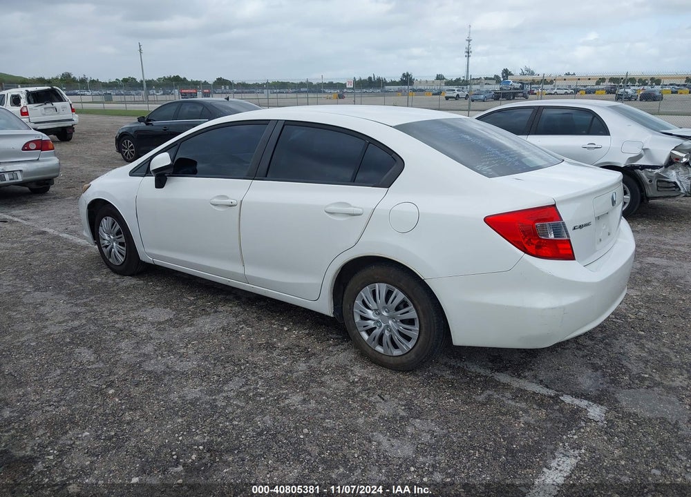 2012 HONDA CIVIC LX VIN: 19XFB2F56CE022518