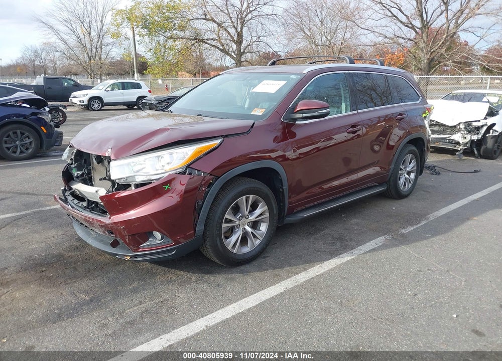 2015 TOYOTA HIGHLANDER XLE V6 VIN: 5TDJKRFH7FS215722