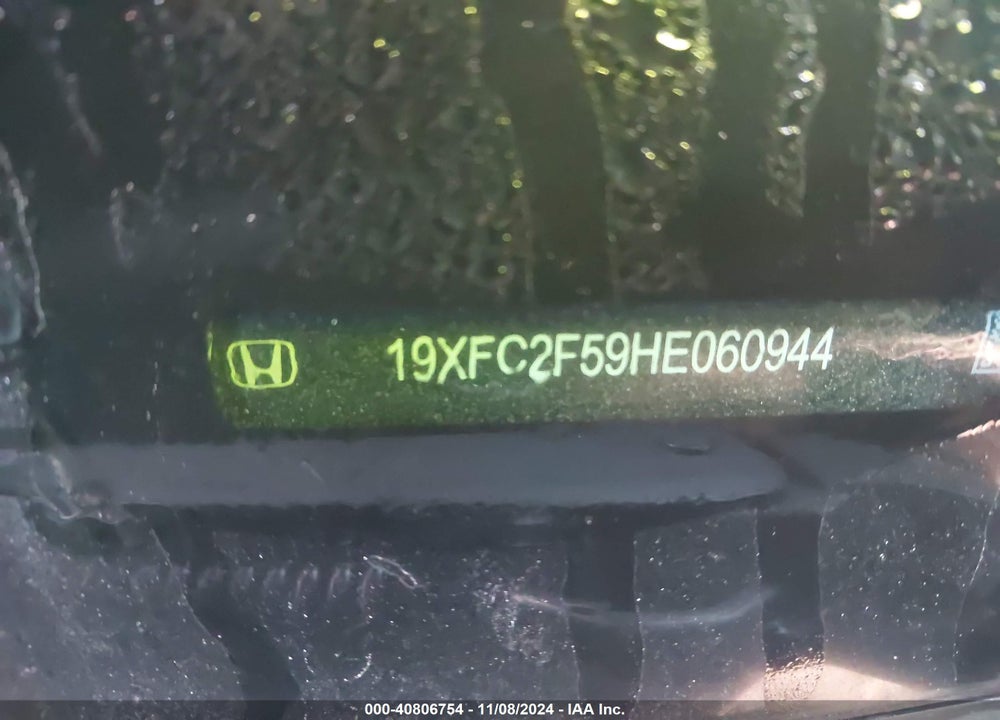 2017 HONDA CIVIC LX VIN: 19XFC2F59HE060944