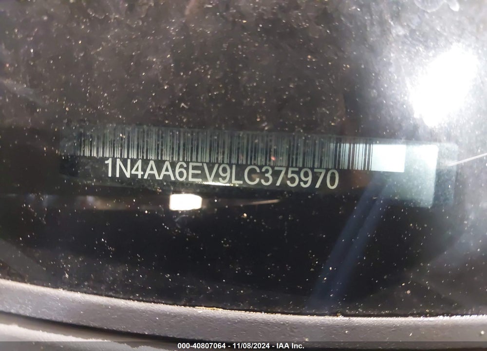 2020 NISSAN MAXIMA VIN: 1N4AA6EV9LC375970