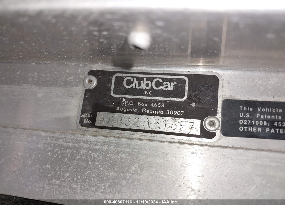 2008 CLUB CAR GOLF CART VIN: A8832151557