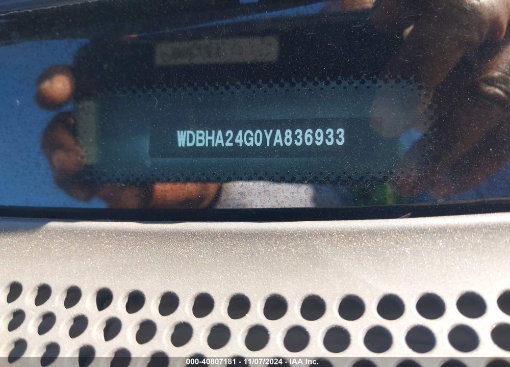 2000 MERCEDES-BENZ C 230 KOMPRESSOR VIN: WDBHA24G0YA836933