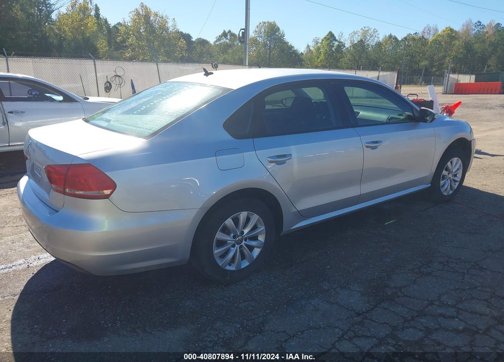2012 VOLKSWAGEN PASSAT 2.5L S VIN: 1VWAH7A34CC096407