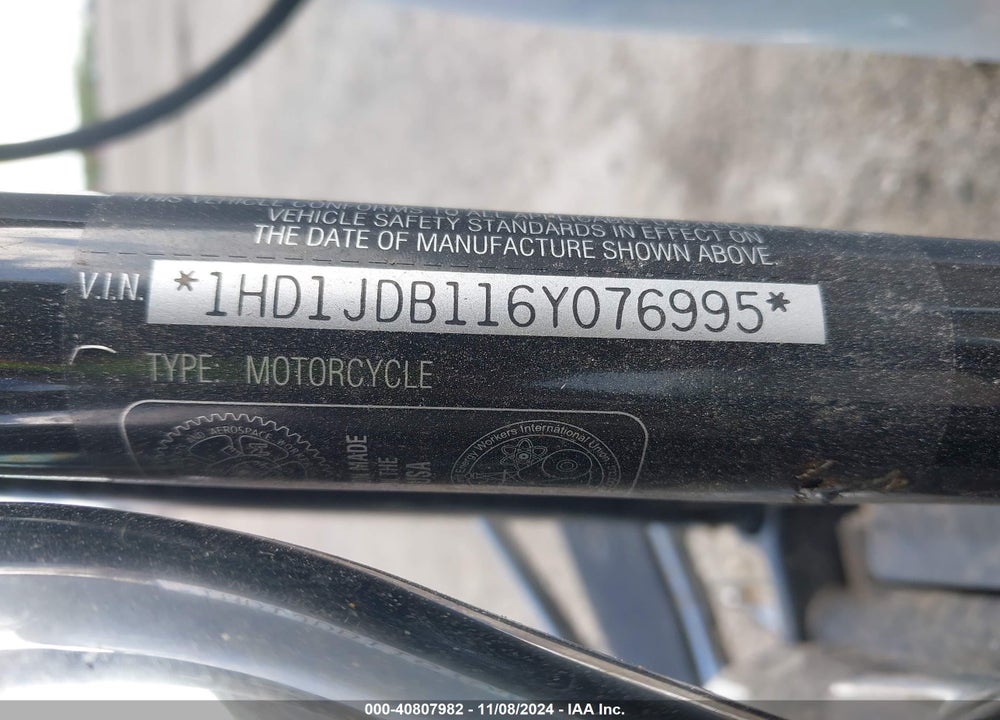 2006 HARLEY-DAVIDSON FLSTNI VIN: 1HD1JDB116Y076995