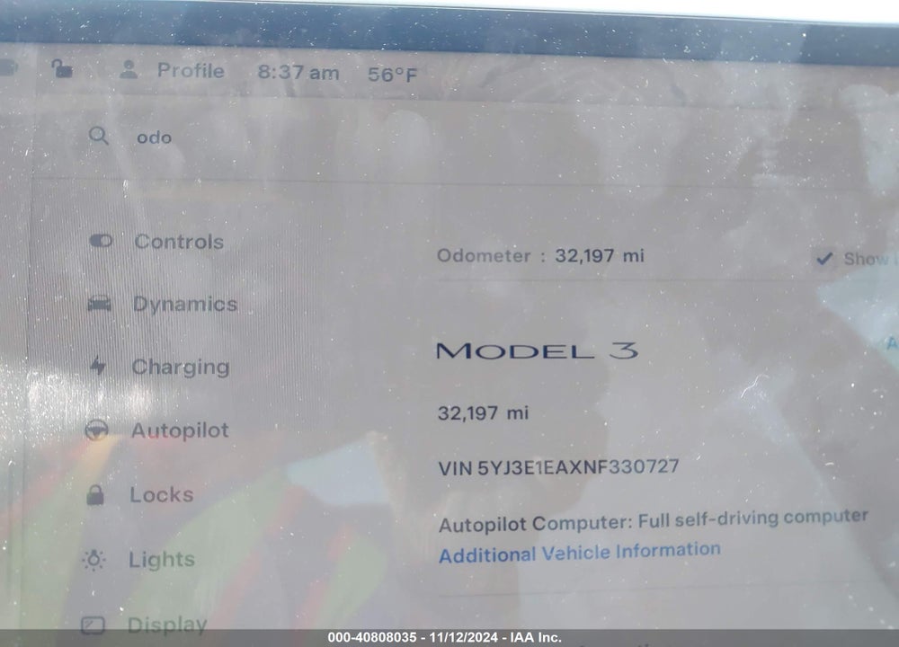 2022 TESLA MODEL 3 VIN: 5YJ3E1EAXNF330727