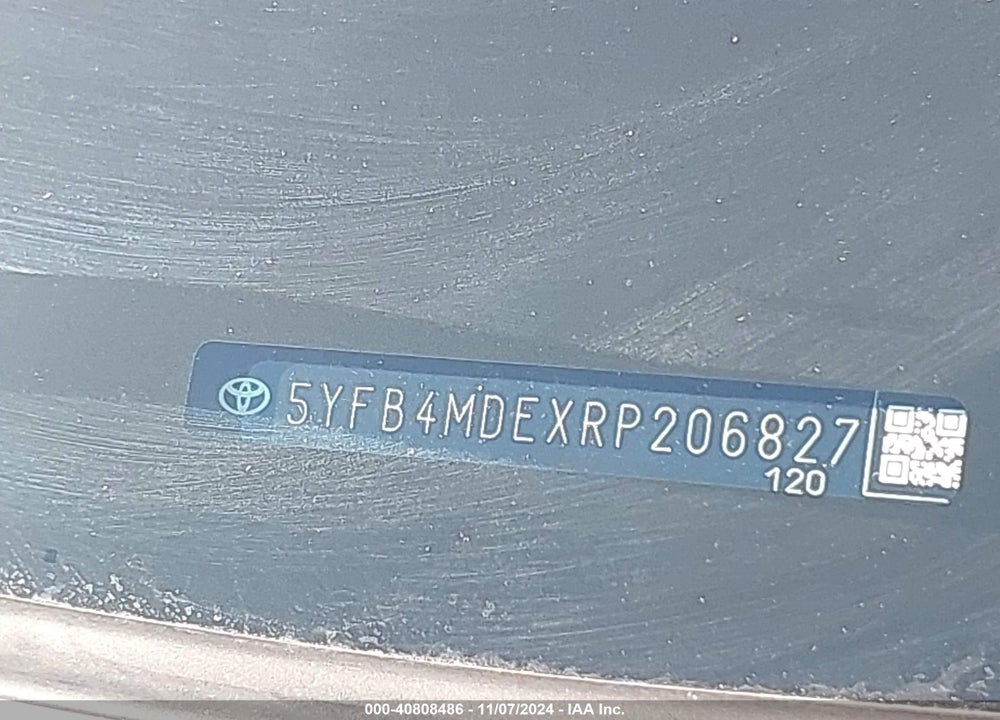 2024 TOYOTA COROLLA LE VIN: 5YFB4MDEXRP206827