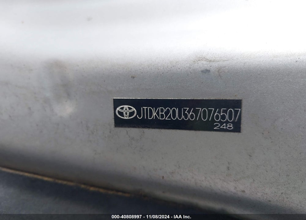 2006 TOYOTA PRIUS VIN: JTDKB20U367076507